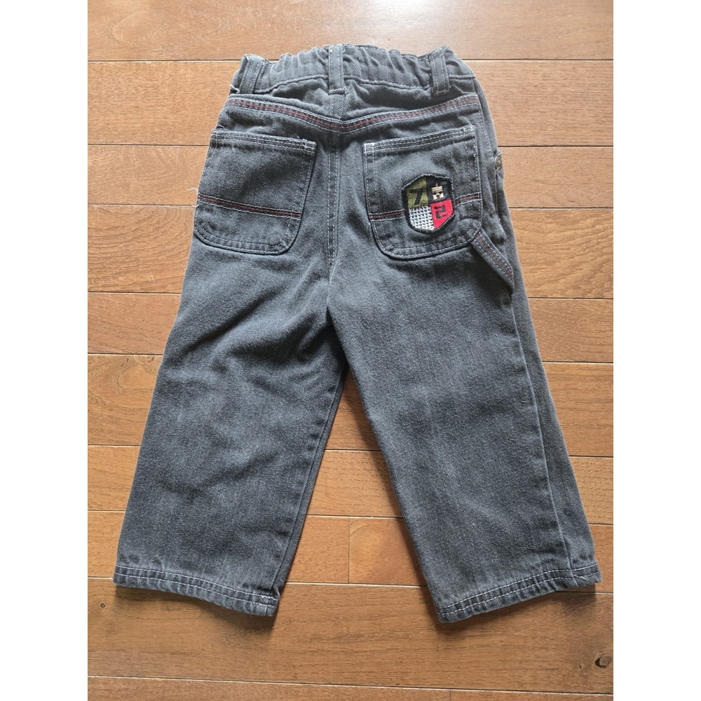 VTG Ecko Unltd Black Denim Carpenter Jeans 2T Youth Patches